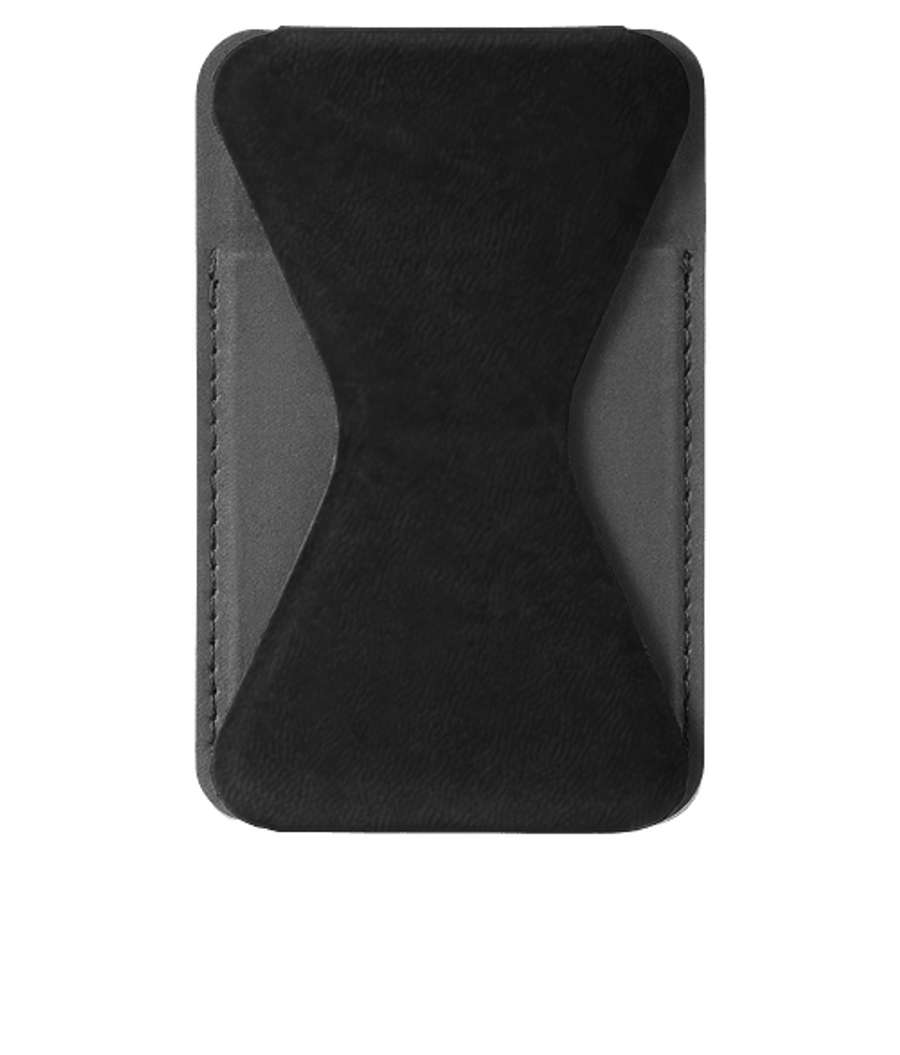 Debossed Leeman Tuscany Magnetic Phone Wallet & Stand in BLACK