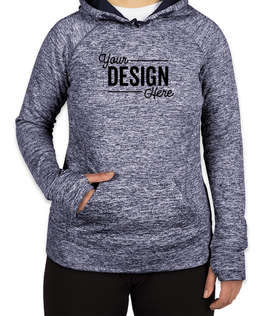 J. America Women's Cosmic Performance Pullover Hoodie - Color: Navy Fleck / Navy