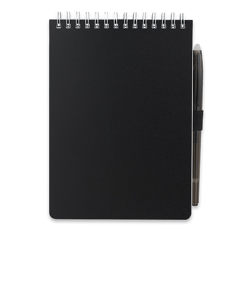 Mineral Stone Field Reporter Hard Cover Spiral Notebook with Pen in Black