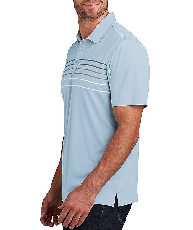 TravisMathew Coto Striped Performance Polo - Embroidered