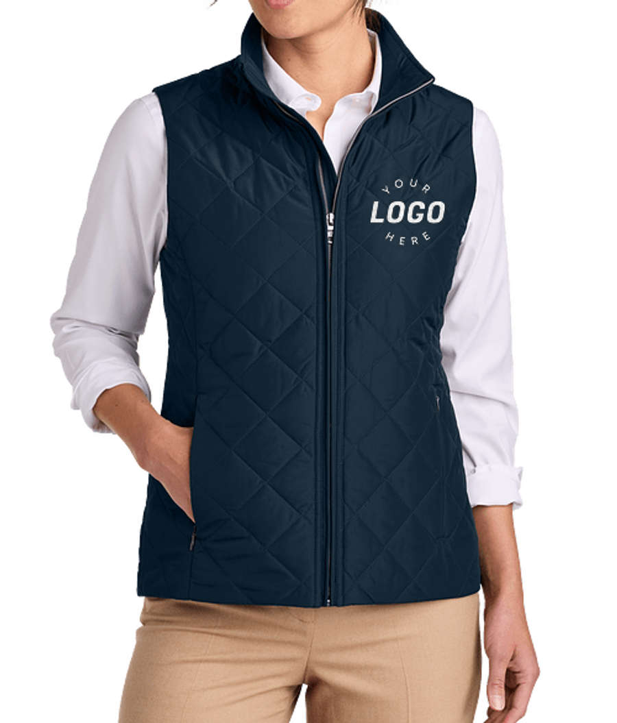 Brooks Brothers Women's Diamond Quilt Insulated Vest in Night Navy