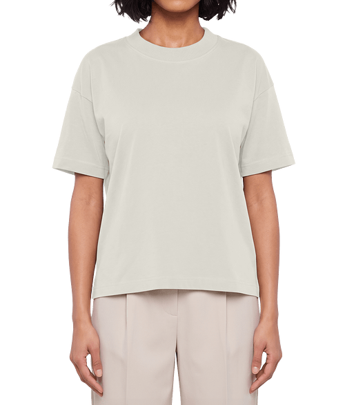 Live & Tell by LAT Boxy Fine Jersey Crewneck T-shirt in Natural Heather