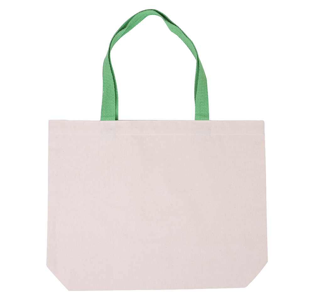 Cotton Canvas Tote Bag with Color Accents-default