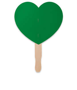 Full Color Heart Shaped Hand Fan - Color: Kelly Green