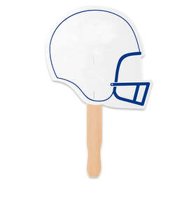 Full Color Helmet Shaped Hand Fan - Color: Royal Blue