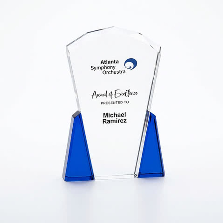 Facet Top Award with Blue Accents
