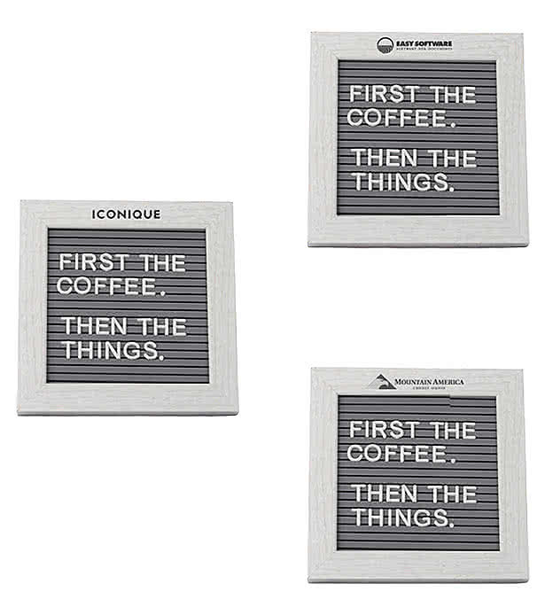 Cipher Wood Frame with Plastic Letter Board