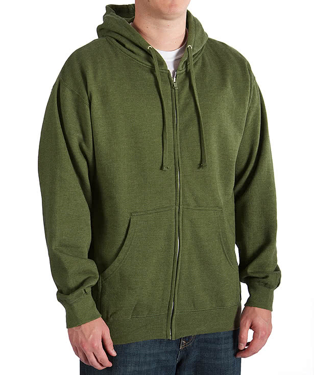 トップス Crooked Zipper Hooded Sweatshirt Independent Trading Co. AFX4000Z - Men's Full-Zip Hooded