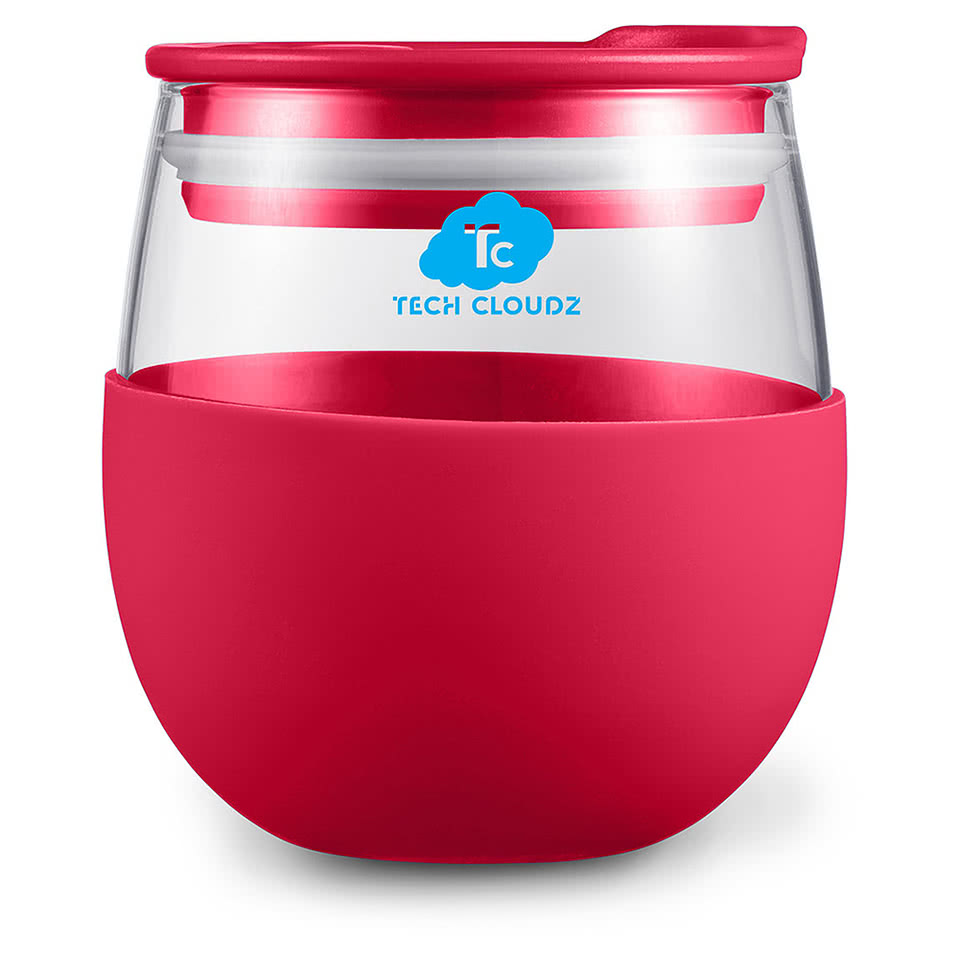 18.6 oz Orb Glass Tumbler with Silicone Grip