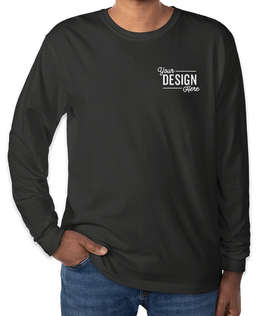 Comfort Colors 100% Cotton Long Sleeve T-Shirt - Embroidered - Color: Black