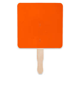 Full Color Square Hand Fan - Color: Orange