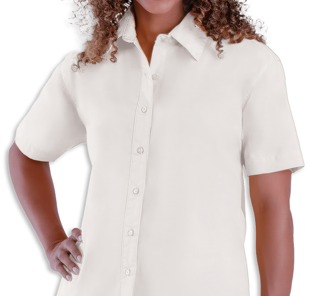 Blue Generation Women's Value Short Sleeve Poplin Dress Shirt - Printed-default