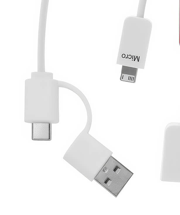 Techmate 3-in-1 Charging Cable and USB Hub 2.0