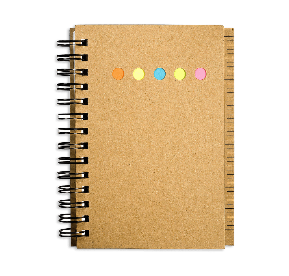 Mini Recycled Spiral Sticky Book with Sticky Notes and Ruler-default