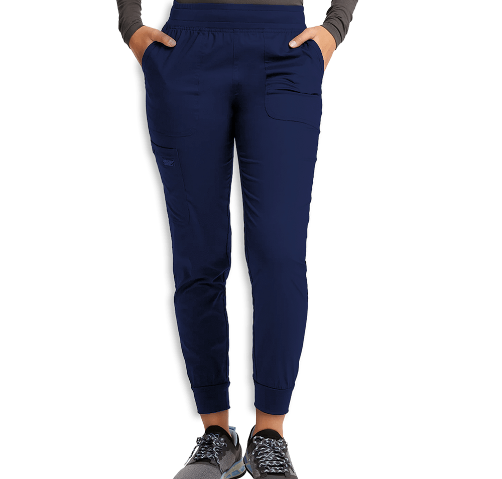 Cherokee Women's Workwear Revolution 5-Pocket Mid Rise Jogger Scrub Pant-default