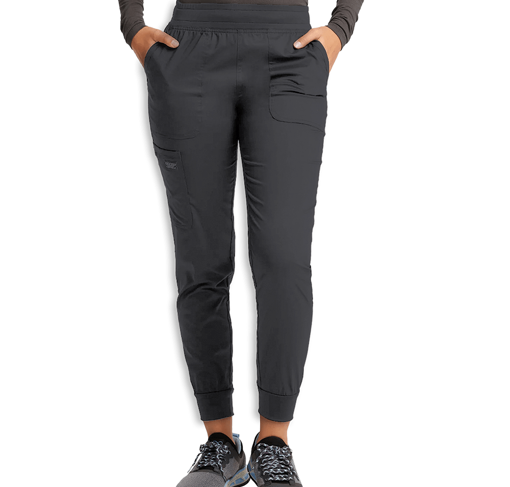 Cherokee Women's Workwear Revolution 5-Pocket Mid Rise Jogger Scrub Pant-default