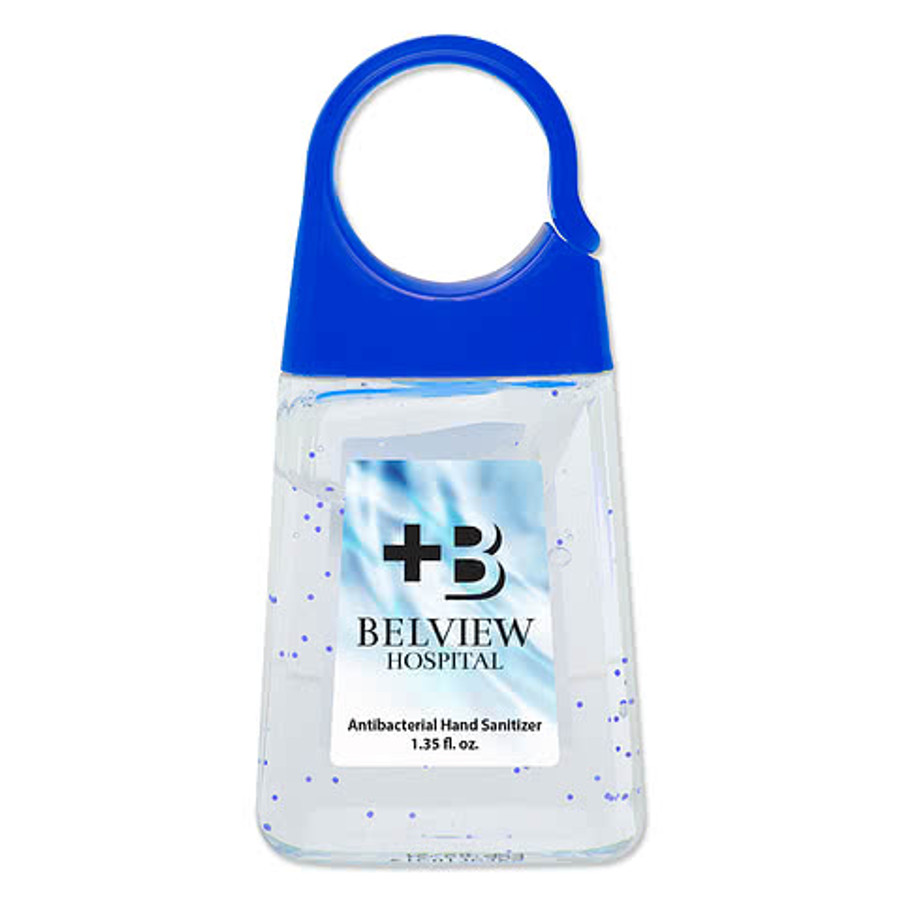 Full Color 1.35 oz. Hand Sanitizer with Color Moisture Beads in Clear with Blue