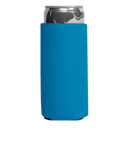 Foldable Slim Can Cooler - Color: Neon Blue