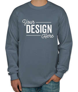 Canada - Gildan Ultra Cotton Long Sleeve T-shirt - Color: Indigo Blue