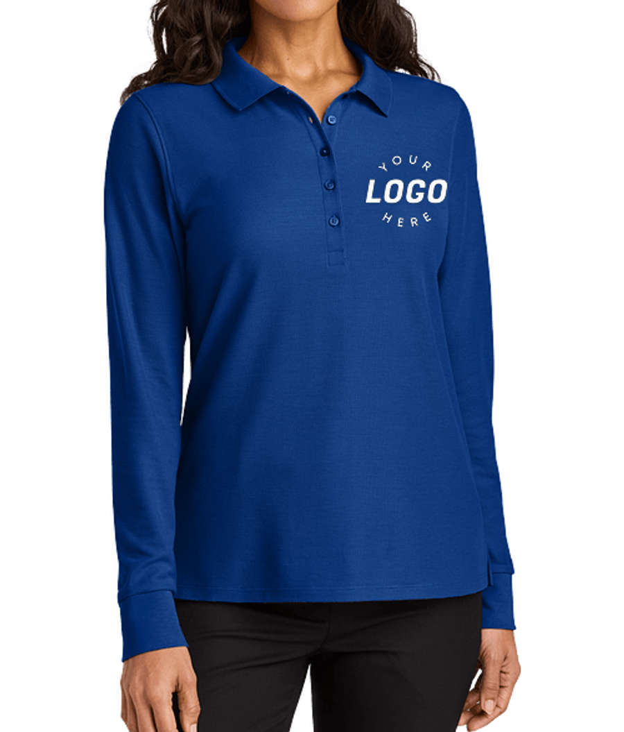 Port Authority Women's Wearever UV Long Sleeve Performance Pique Polo in True Royal