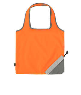 Contrast Foldaway Shopper Tote Bag - Color: Tangerine Orange