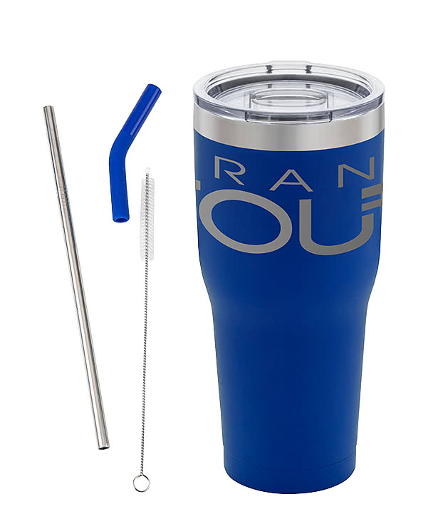 Full Color 30 oz. Basecamp K2 Stainless Steel Tumbler with Straw