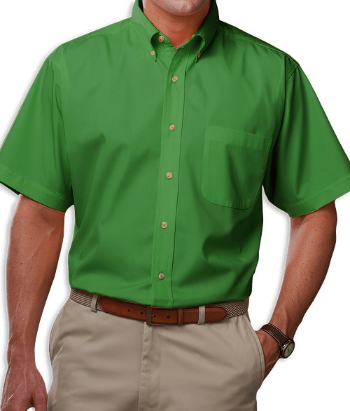Blue Generation Scotchgard Short Sleeve Dress Shirt - Embroidered in Kelly
