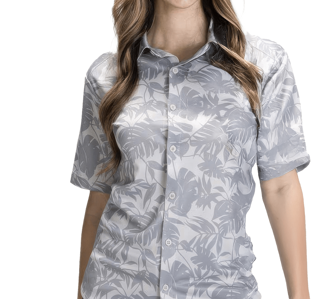 Edwards UPF 40 Palm Leaf Print Short Sleeve Camp Shirt-default