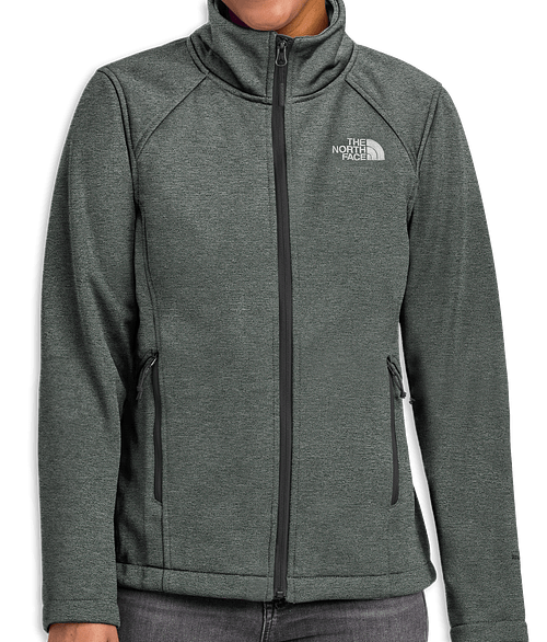 The North Face Women's Ridgewall Chest Logo Recycled Soft Shell Jacket in TNF Dark Grey Heather