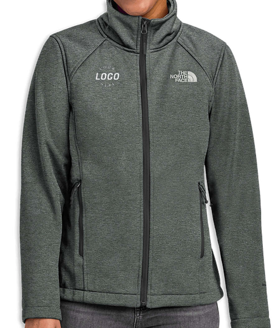 The North Face Women's Ridgewall Chest Logo Recycled Soft Shell Jacket in TNF Dark Grey Heather
