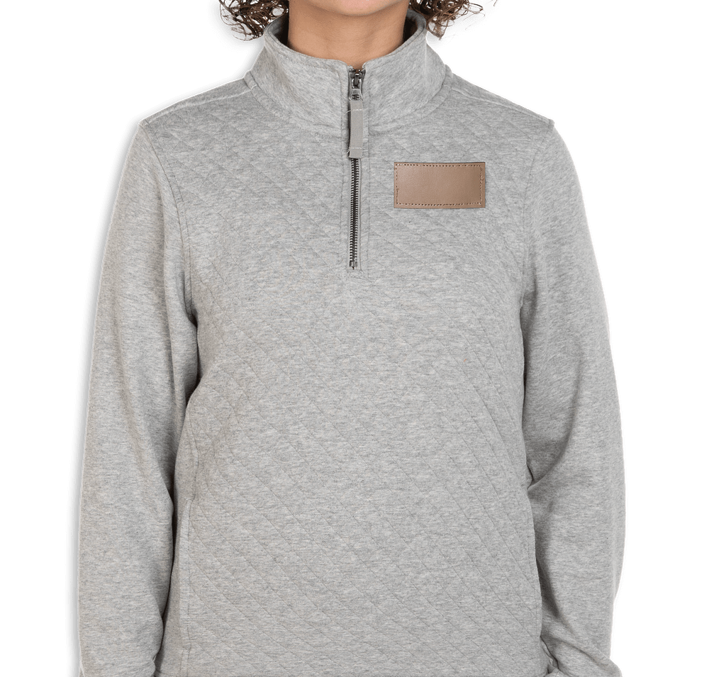 Charles River Women's Franconia Quarter Zip Sweatshirt - Faux Leather Patch-default