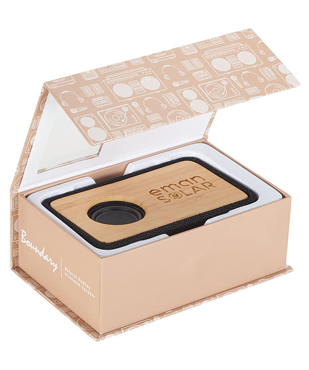Laser Engraved Boundary Natural Bamboo Portable Bluetooth Speaker