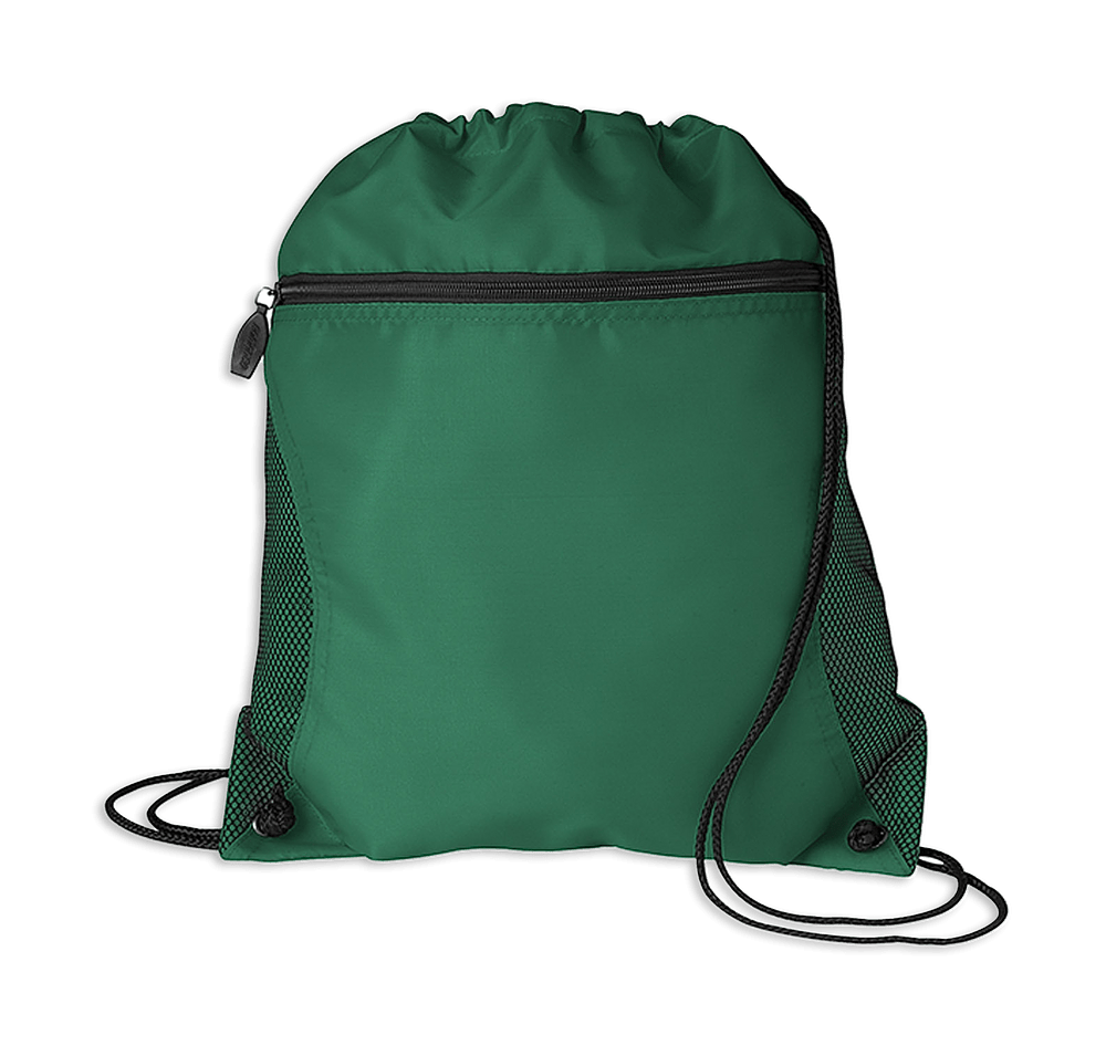 Full Color Lightweight Zippered Drawstring Bag-default