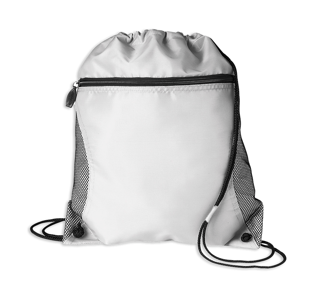 Full Color Lightweight Zippered Drawstring Bag-default