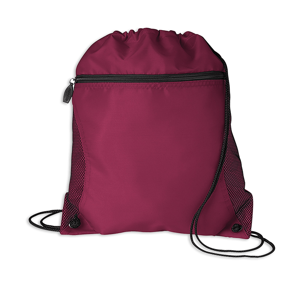 Full Color Lightweight Zippered Drawstring Bag-default