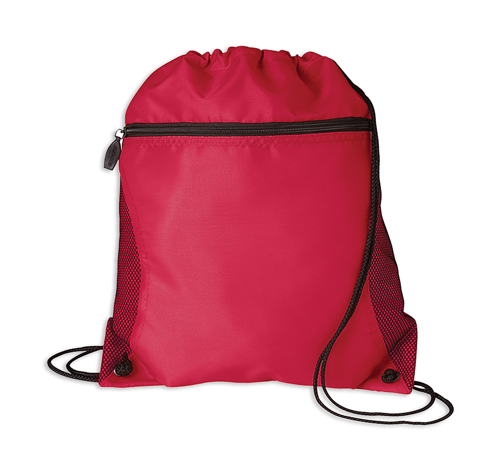 Full Color Lightweight Zippered Drawstring Bag-default