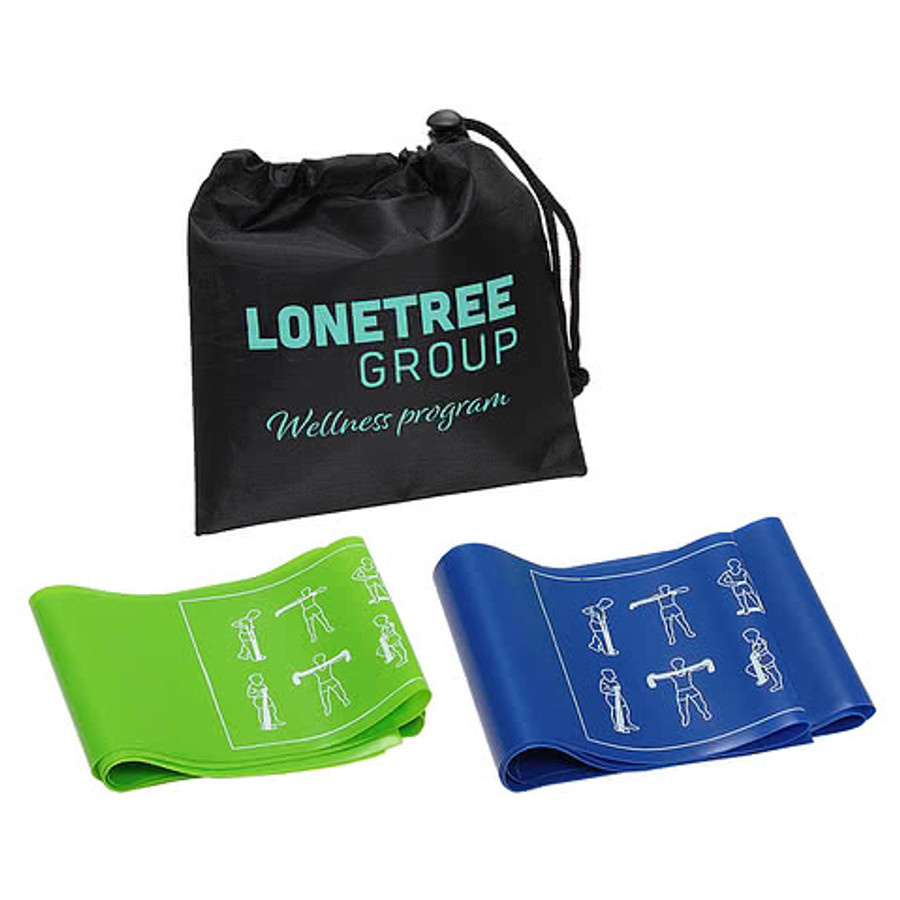 Power Stretch 2-Piece Resistance Band Set in Blue/Green