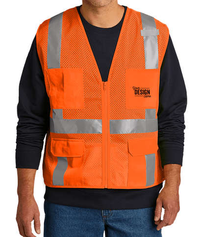 CornerStone Class 2 Mesh 6-Pocket Safety Vest - Safety Orange