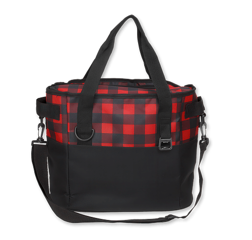 Plaid Insulated 20 Can Cooler Bag in Red