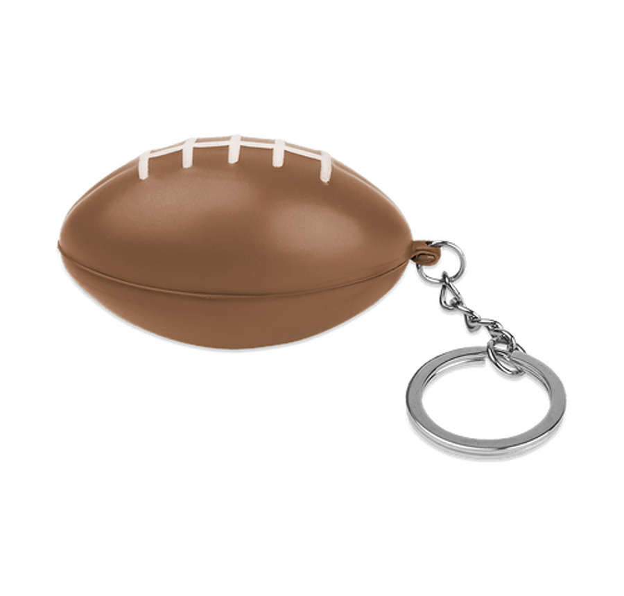 Football Stress Reliever Keychain in BROWN