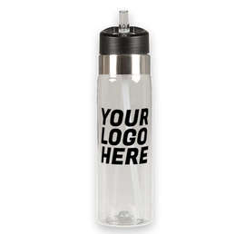 20 oz. Flip Straw Tritan Sport Water Bottle - Color: Clear