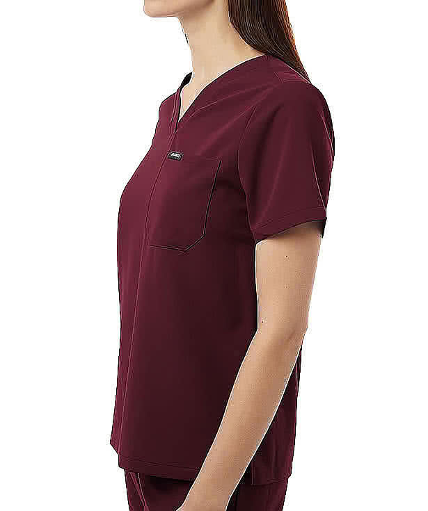 Jaanuu Women's Rhena Essential One-Pocket V-Neck Scrub Top - Printed
