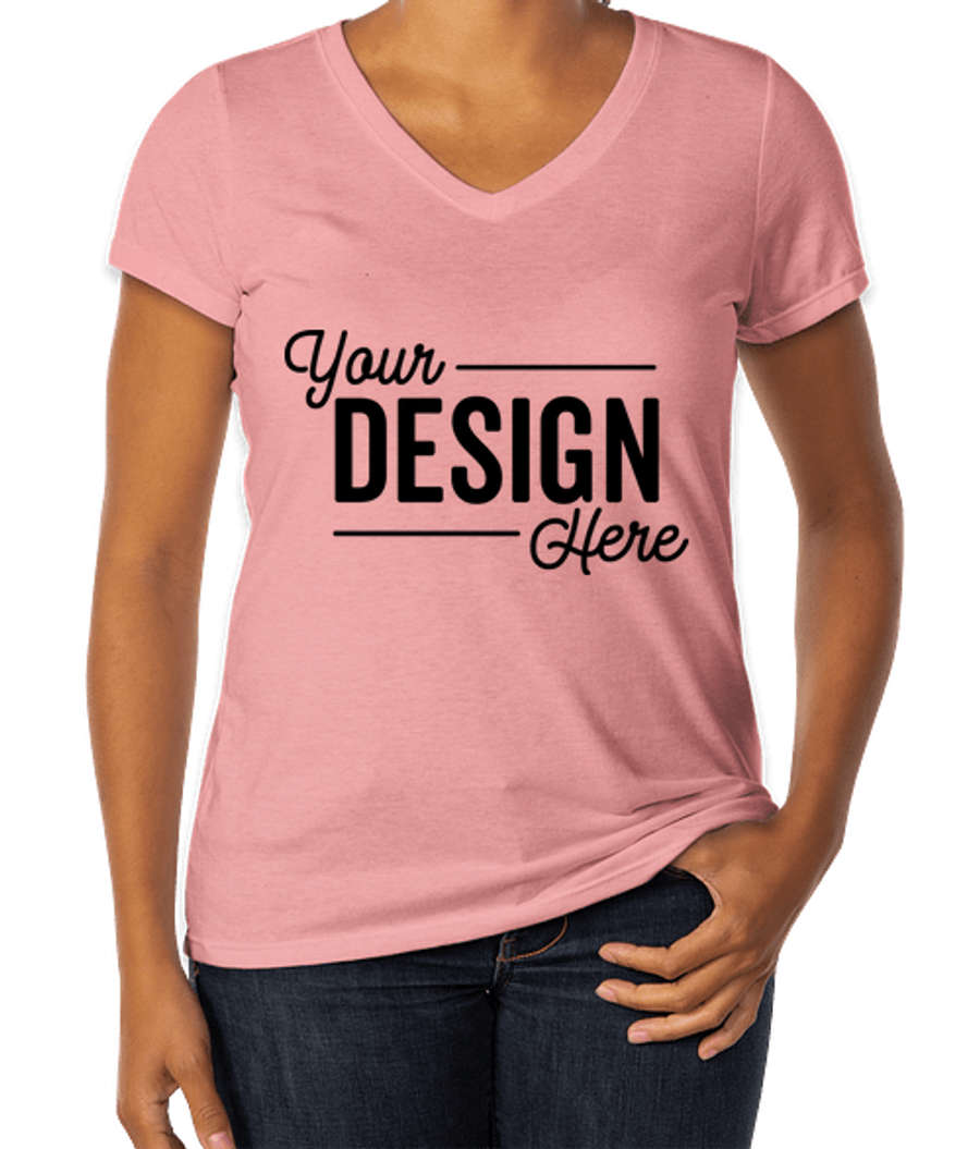 District Women's Tri-Blend V-Neck T-shirt in Wisteria Heather