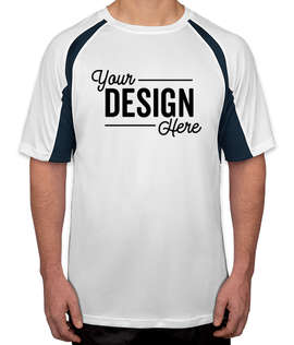 Badger B-Dry Contrast Performance Shirt - Color: White / Navy