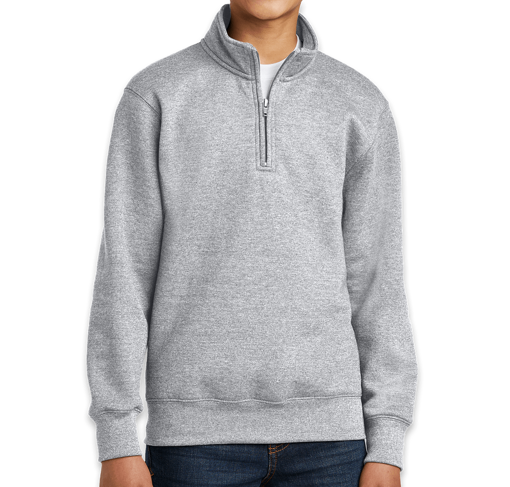 Port & Company Youth Core Quarter Zip Sweatshirt - Embroidered-default