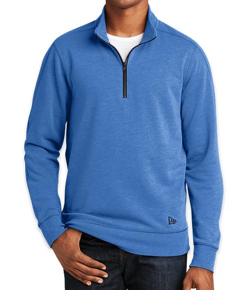 New Era Tri-Blend Quarter Zip Pullover in Royal Heather
