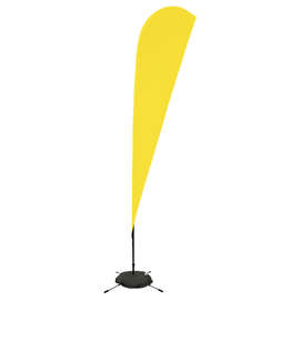 Full Color 11.5' Streamline Teardrop Flag with Cross Base - Color: Yellow