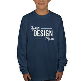 Hanes Youth Authentic Long Sleeve T-shirt - Color: Navy