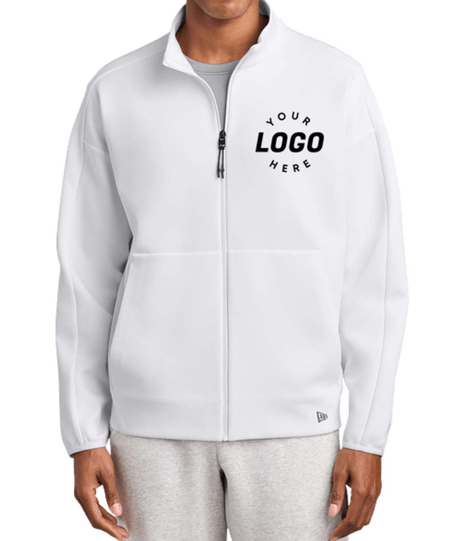 New Era Double Back Full Zip Sweatshirt in White