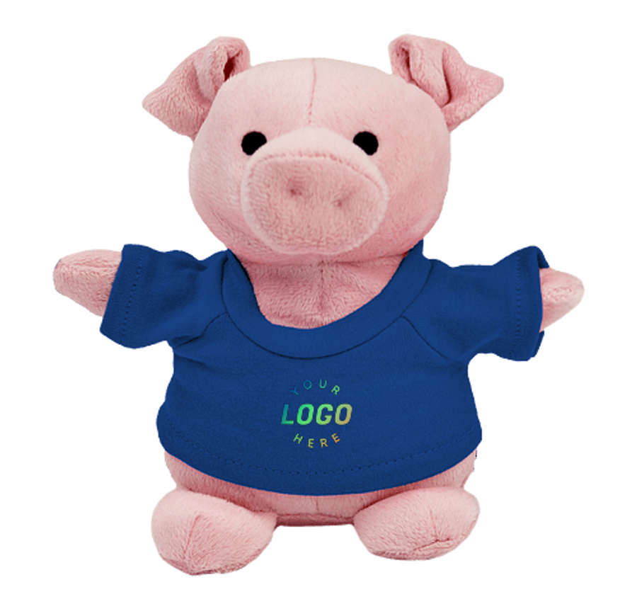 Full Color Bean Bag Buddies 6" Pig Plush Animal in Royal